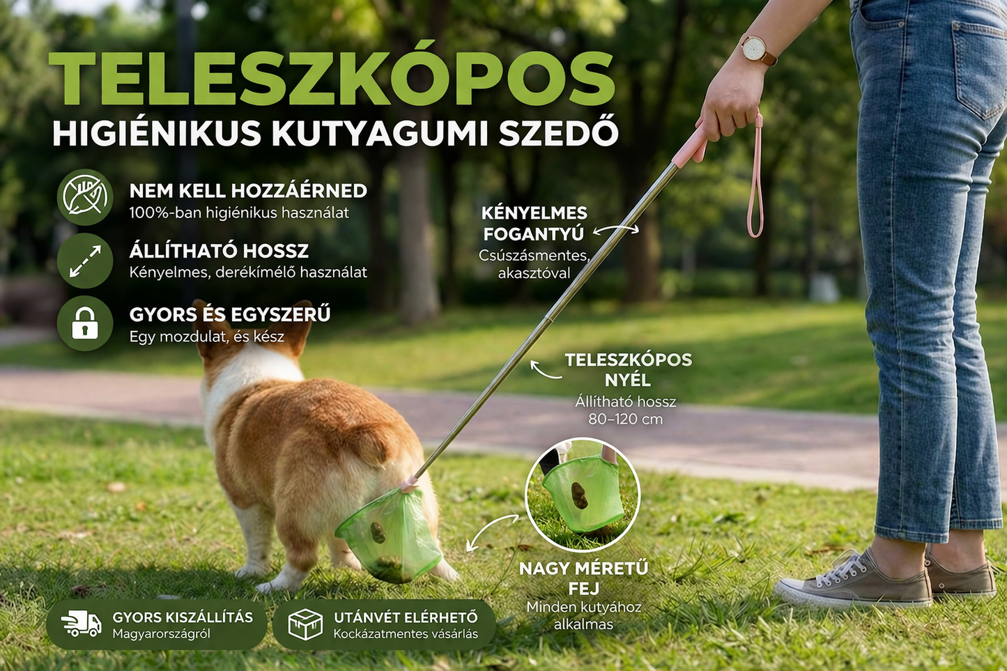 Pupik Higiénikus Kutyagumi Felszedő Eszköz Szett